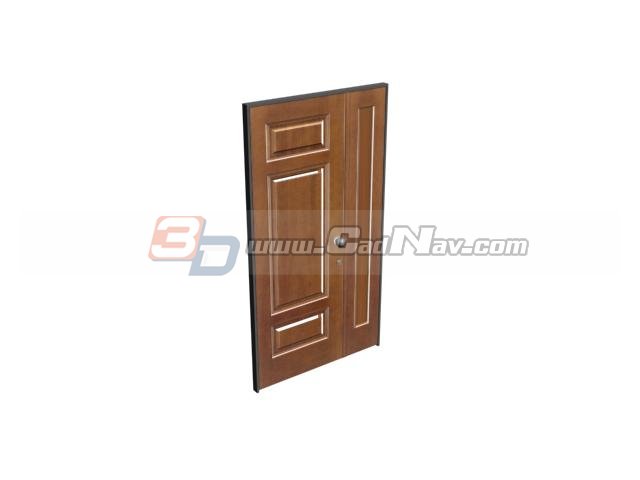 Wood Panel Door 3d rendering