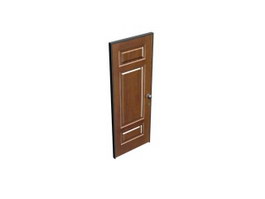 Wood single door 3d model preview