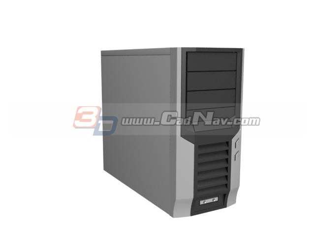 Metal PC Case Computer Tower 3d rendering