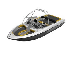 High-speed cruise yacht 3d model preview