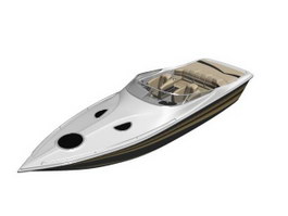 Fiberglass Speed boat 3d model preview