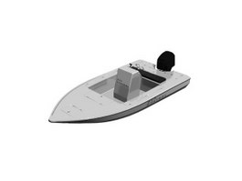 Fiberglass open speed boat 3d preview