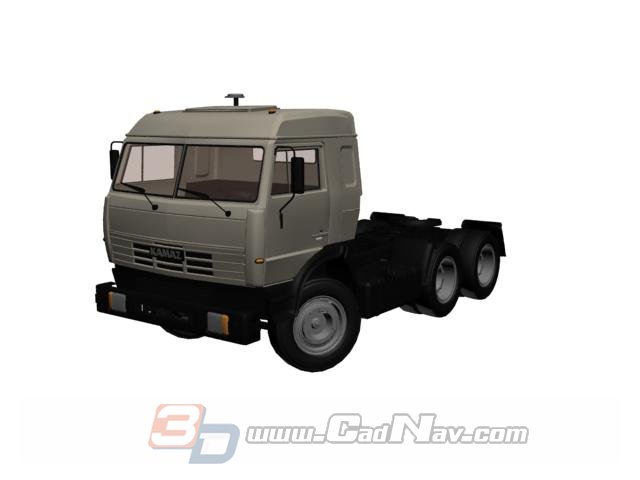 KAMAZ truck trailer 3d rendering