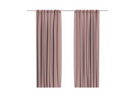Hospital bed screen curtain 3d model preview