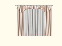 Furnishing fabric curtain 3d model preview
