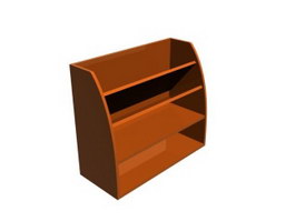 Office Wooden Magazine Rack 3d model preview