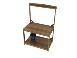 Antique wash basin stand 3d model preview