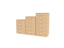 Office Drawer File Cabinet 3d model preview
