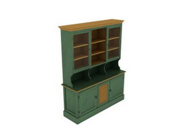 Antique Wooden Kitchen Cabinet Cupboard 3d model preview