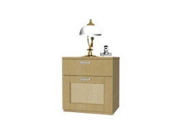 Bedside cabinets and lamp 3d model preview