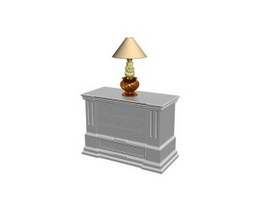 Decoration Side Cabinet and table lamp 3d model preview