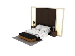 Home furniture bedroom set 3d model preview