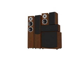 Professional stage audio system 3d model preview