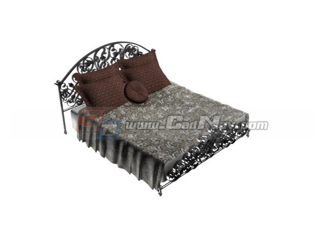 Europe style iron bed 3d rendering