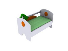 Solid wood junior bed 3d model preview