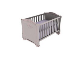 Pink Baby crib bed 3d preview