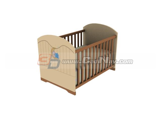 Wood Baby Bed Playpens 3d rendering