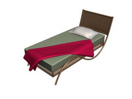Single bed for girls 3d model preview