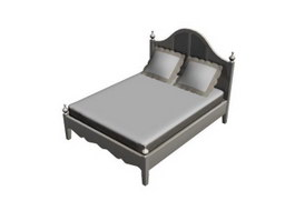 Family double bed 3d model preview