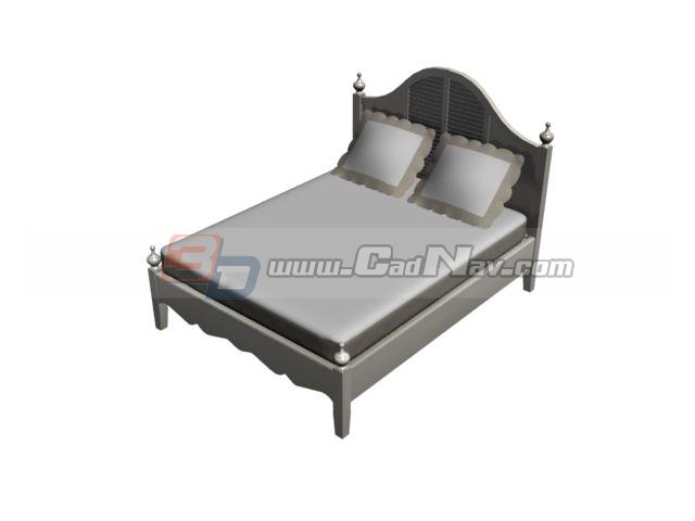 Family double bed 3d rendering