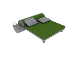 Double bed design 3d model preview