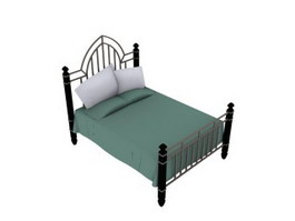 Antique iron bed 3d model preview