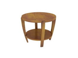 Round Wooden Tea table 3d preview