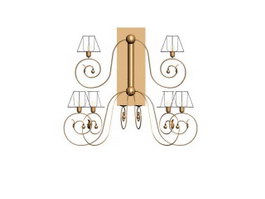 Wrought Iron Lamp Wall Sconce 3d preview