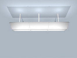 Office fluorescent lamp fixture 3d preview