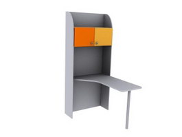 Kids study table with Bookshelf 3d preview