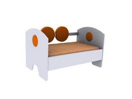 Wood Toddler Bed 3d model preview