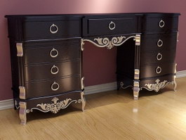 Home Bar Antique Cabinet 3d model preview