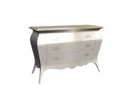 Hand painted desk side cabinet 3d preview