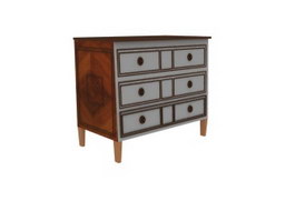 Living Room Decorate Antique Side Cabinet 3d preview