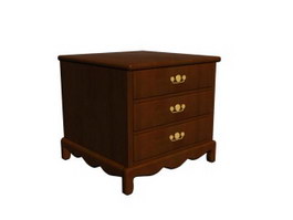 Home furniture antique bedside cabinet 3d preview