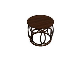 Chinese style wooden stool 3d model preview