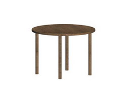 Round Wooden Stool 3d model preview