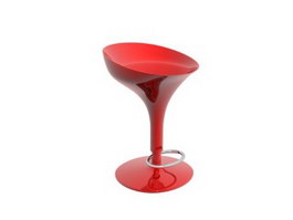 Plastic bar stool bar chair 3d model preview