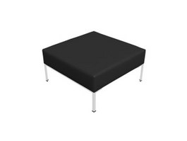 Leather footstool 3d model preview