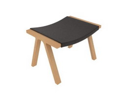 Wood foot stool 3d model preview