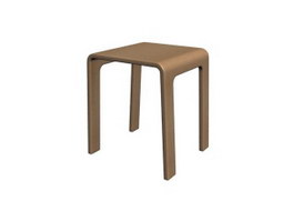 Wood Elephant Stool 3d preview