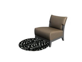 Bedroom Sofa Chair and Floor Mat 3d model preview
