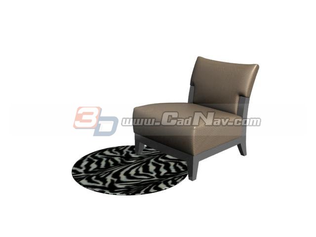 Bedroom Sofa Chair and Floor Mat 3d rendering