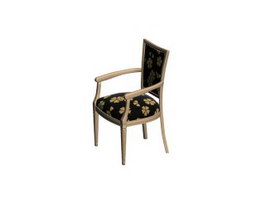 Upholstery fabric dining chair 3d model preview