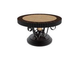 French Round Table Antique Coffee table 3d model preview
