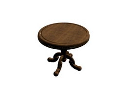 Antique carved wood coffee table 3d model preview