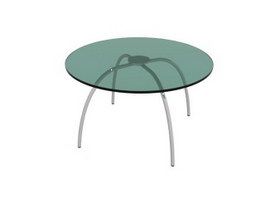 Round glass dining table 3d model preview