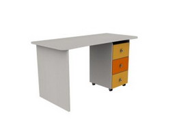 Office Desk with Drawers 3d model preview