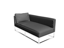 Leather sofa bed 3d model preview
