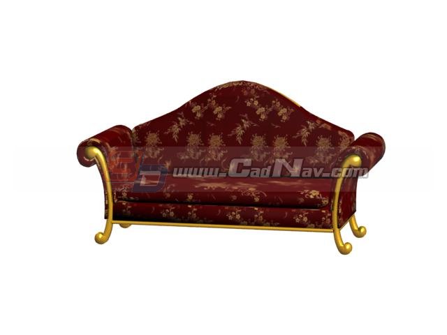 Antique reproduction sofa 3d rendering